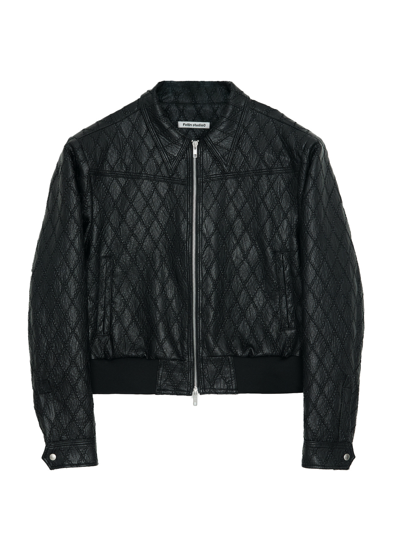 Net Leather Jacket Black