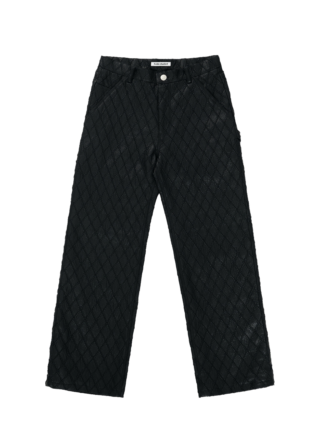 Net Leather Pants Black