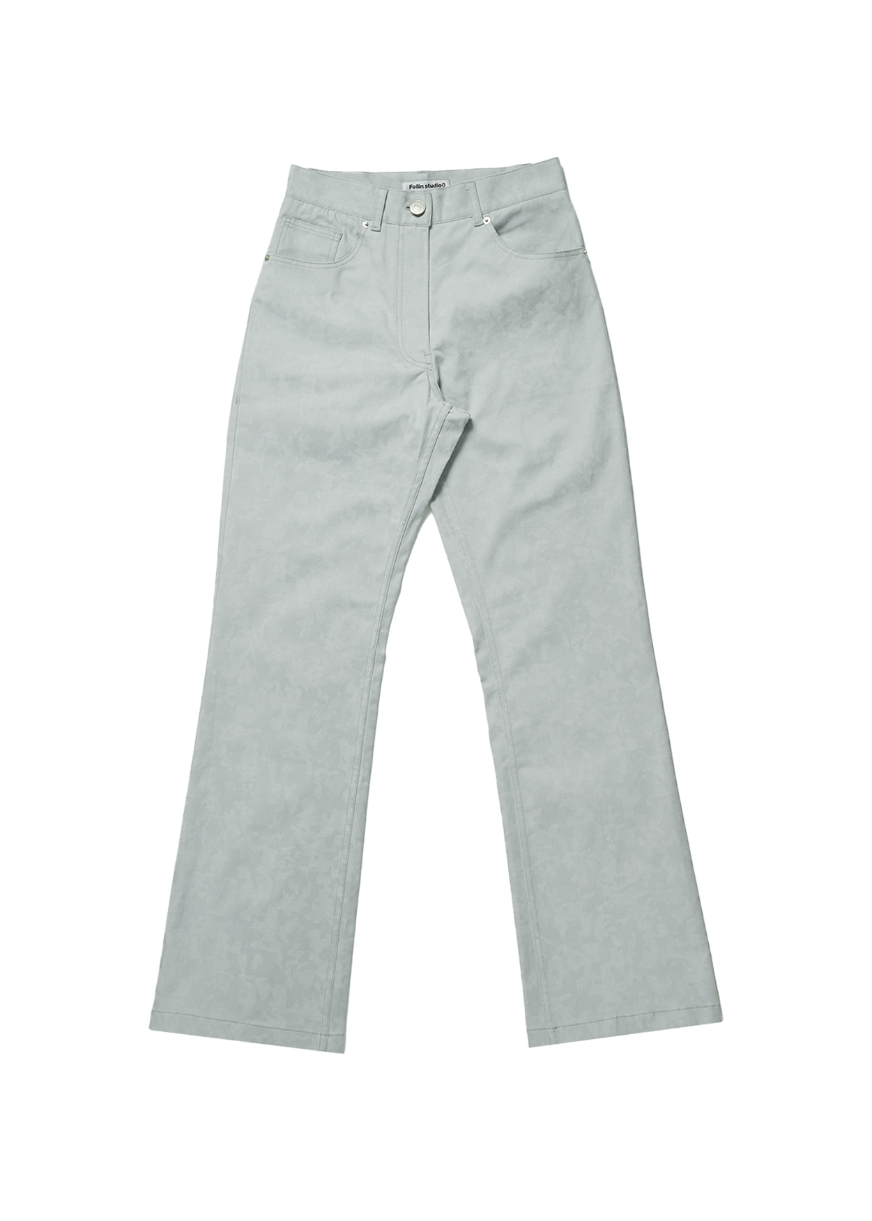 Camo Boot-cut Pants Silver Grey