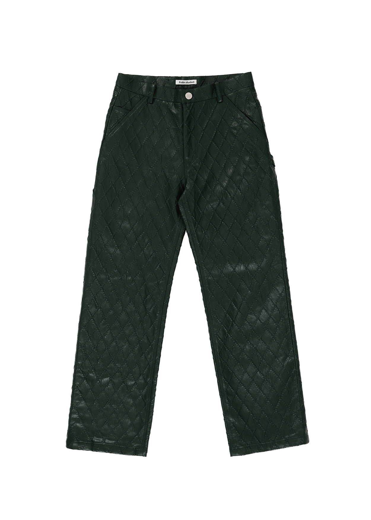 Net Leather Pants Deep green